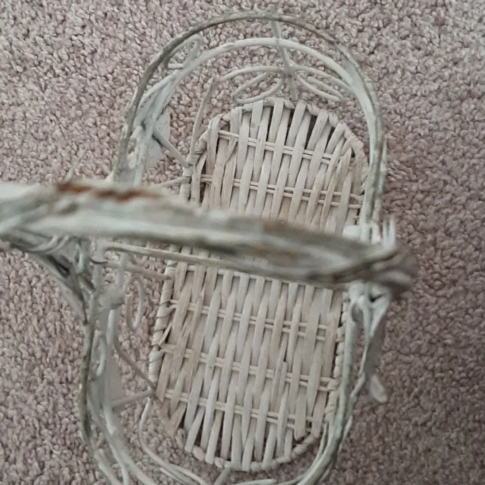 Vintage distressed metal basket